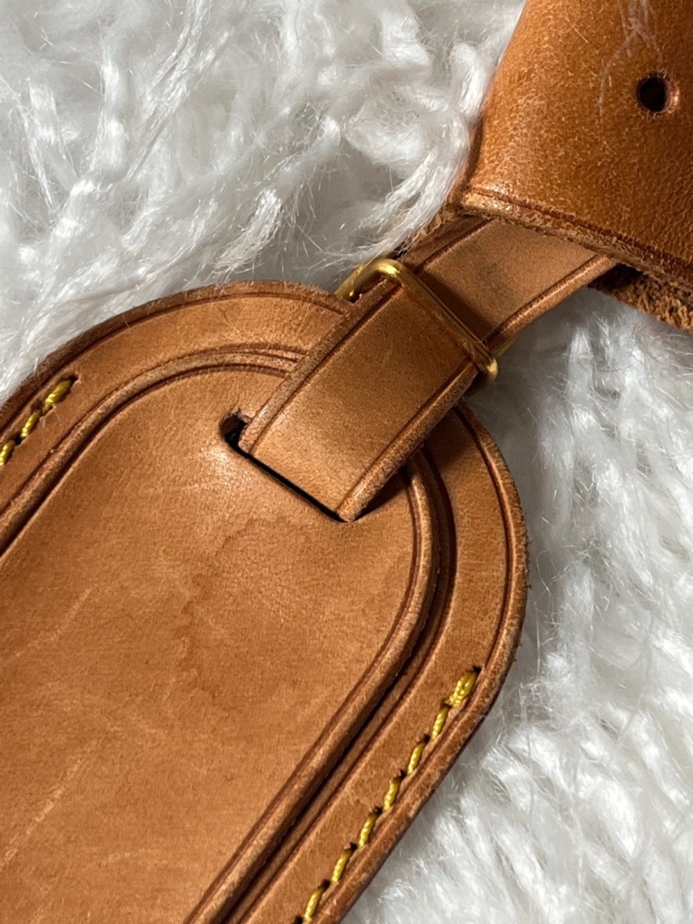 Louis Vuitton Brown Leather Luggage Tag with Strap - Picture 4 of 14